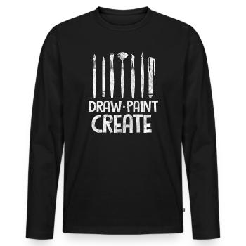 painting - Men's Premium Organic Long Sleeve Shirt - black - Front - Nico (187cm)