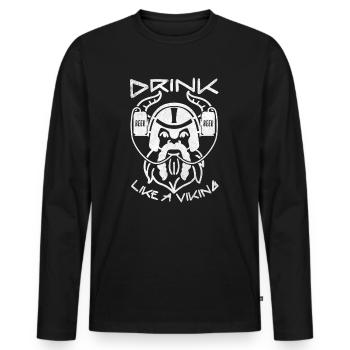 Wikinger Trinkspruch nordische Mythologie - Männer Premium Bio Langarmshirt - Schwarz - Vorne - Nico (187cm)