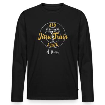 Jiu Jitsu Train Like A Beast - Gym - T-shirt manches longues Premium bio Homme - noir - Devant - Nico (187cm)
