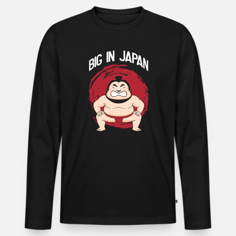 Sumo Ringer Japan - Männer Premium Bio Langarmshirt - Schwarz