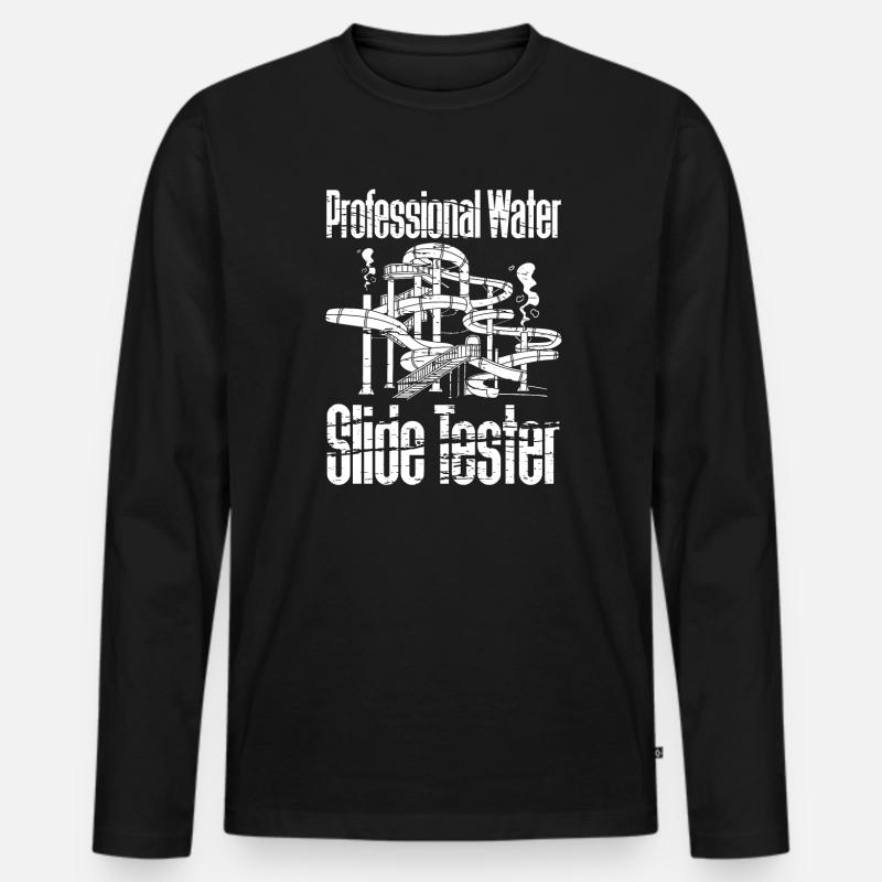 Professioneller Wasserrutschentester - Männer Premium Bio Langarmshirt - Schwarz