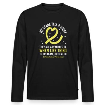 Endometriose Narben: Die Geschichte eines Kampfes - Männer Premium Bio Langarmshirt - Schwarz - Vorne - Nico (187cm)