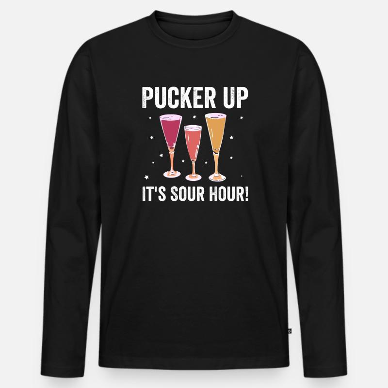 Sour Hour Feier - Sauerbier - Männer Premium Bio Langarmshirt - Schwarz