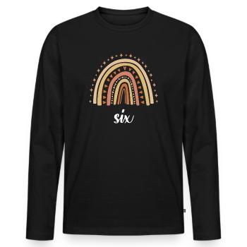 Orange Rainbow Six years 6th birthday - Men's Premium Organic Long Sleeve Shirt - black - Front - Nico (187cm)