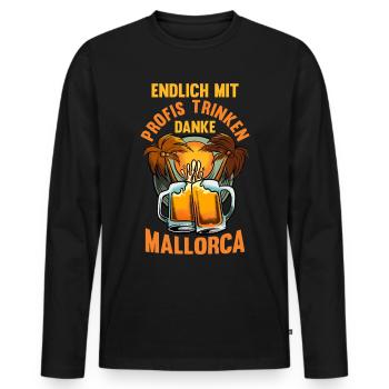 Party Urlaub Mallorca - Männer Premium Bio Langarmshirt - Schwarz - Vorne - Nico (187cm)