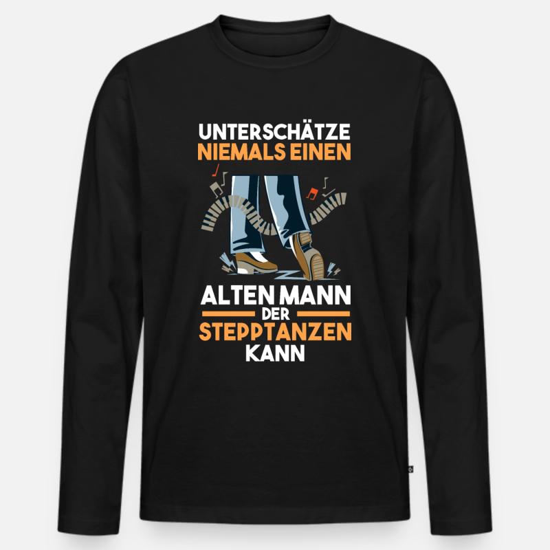 Tänzer Stepptanz - Männer Premium Bio Langarmshirt - Schwarz