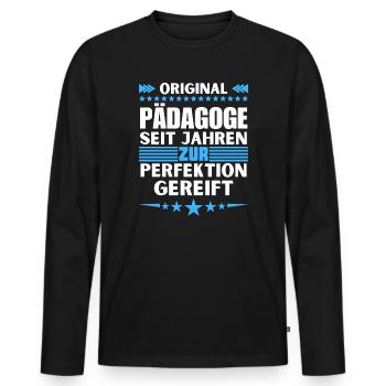 Pedagogue matured to perfection - Men's Premium Organic Long Sleeve Shirt - black - Front - Nico (187cm)