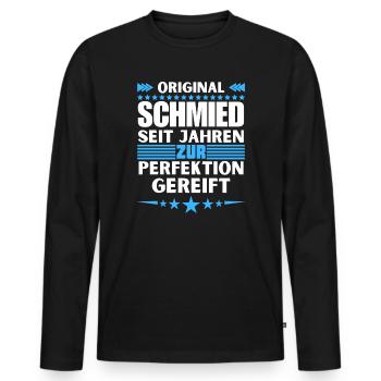 Blacksmith matured to perfection - Men's Premium Organic Long Sleeve Shirt - black - Front - Nico (187cm)