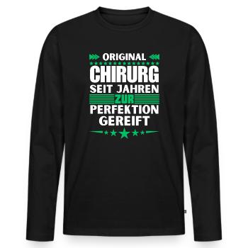 Surgeon Matured to Perfection - Men's Premium Organic Long Sleeve Shirt - black - Front - Nico (187cm)