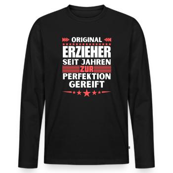 Les éducateurs ont mûri jusqu’à la perfection - T-shirt manches longues Premium bio Homme - noir - Devant - Nico (187cm)
