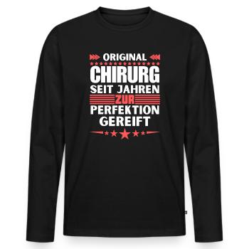 Surgeon Matured to Perfection - Men's Premium Organic Long Sleeve Shirt - black - Front - Nico (187cm)