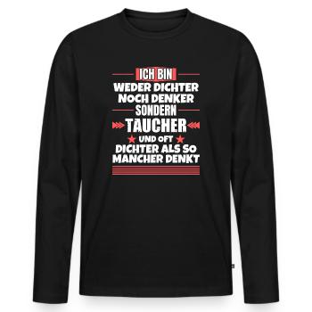 Neither poet nor thinker, but diver - Men's Premium Organic Long Sleeve Shirt - black - Front - Nico (187cm)