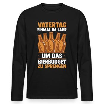 Papa Bier Vater Vatertag - Männer Premium Bio Langarmshirt - Schwarz - Vorne - Nico (187cm)