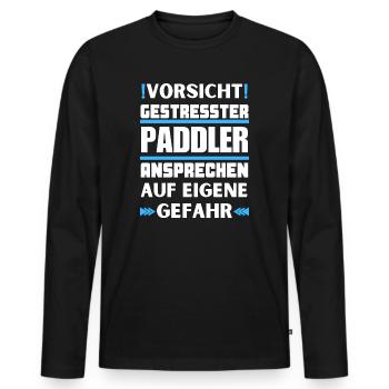 Ne parlez pas à des pagayeurs stressés ! - T-shirt manches longues Premium bio Homme - noir - Devant - Nico (187cm)