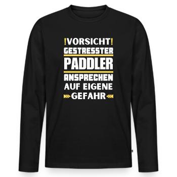 Ne parlez pas à des pagayeurs stressés ! - T-shirt manches longues Premium bio Homme - noir - Devant - Nico (187cm)