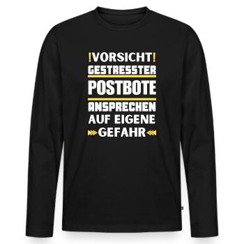 Ne parlez pas à un facteur stressé ! - T-shirt manches longues Premium bio Homme - noir - Devant - Nico (187cm)