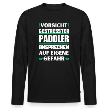 Ne parlez pas à des pagayeurs stressés ! - T-shirt manches longues Premium bio Homme - noir - Devant - Nico (187cm)
