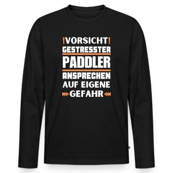 Ne parlez pas à des pagayeurs stressés ! - T-shirt manches longues Premium bio Homme - noir - Devant - Nico (187cm)