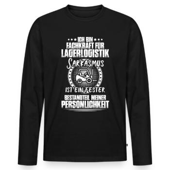 Warehouse logistics specialist warehouse worker gift - Men's Premium Organic Long Sleeve Shirt - black - Front - Nico (187cm)