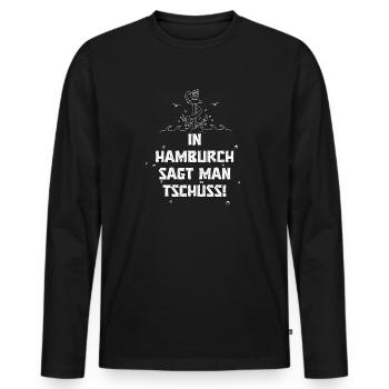 Hamburg Fan Spruch Anker Tschüss - Männer Premium Bio Langarmshirt - Schwarz - Vorne - Nico (187cm)