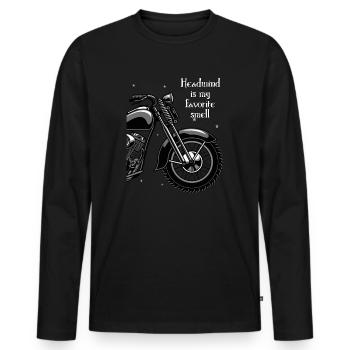 Headwind is my favorite smell motorcycle saying - Men's Premium Organic Long Sleeve Shirt - black - Front - Nico (187cm)