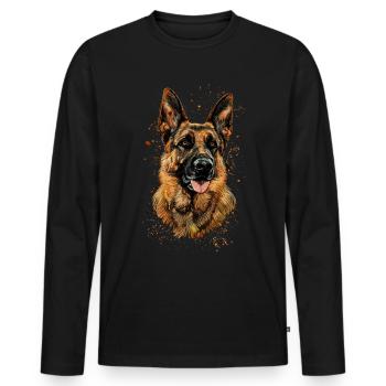 German Shepherd | German Shepherd Dog - Men's Premium Organic Long Sleeve Shirt - black - Front - Nico (187cm)