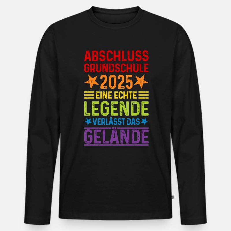 Grundschule Abschluss 2025 - Männer Premium Bio Langarmshirt - Schwarz