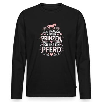 Reiterin Pferde Mädchen Reiten Pferdeliebhaber - Männer Premium Bio Langarmshirt - Schwarz - Vorne - Nico (187cm)