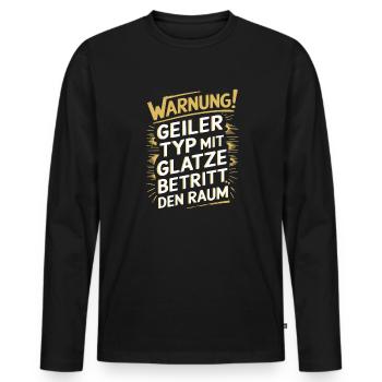 Glatzenträger Haarausfall , Lustiges Glatzen - Männer Premium Bio Langarmshirt - Schwarz - Vorne - Nico (187cm)