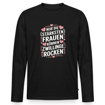 Twin Mom Zwillingsmutter Mama von Zwillingen - Männer Premium Bio Langarmshirt - Schwarz - Vorne - Nico (187cm)