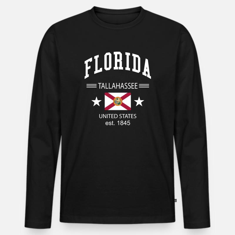 Florida - Männer Premium Bio Langarmshirt - Schwarz