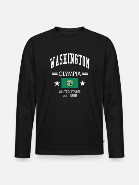 Washington - T-shirt manches longues Premium bio Homme - noir