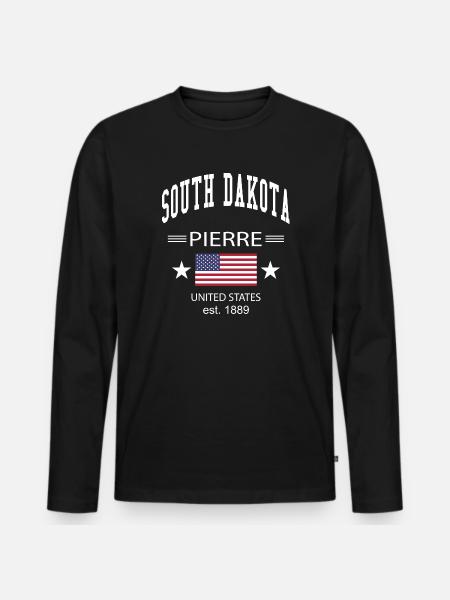 South Dakota - Men's Premium Organic Long Sleeve Shirt - black