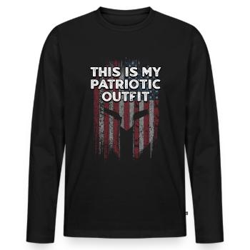 C’est ma tenue patriotique Nationalité américaine - T-shirt manches longues Premium bio Homme - noir - Devant - Nico (187cm)