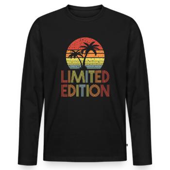 Limited Edition - Männer Premium Bio Langarmshirt - Schwarz - Vorne - Nico (187cm)