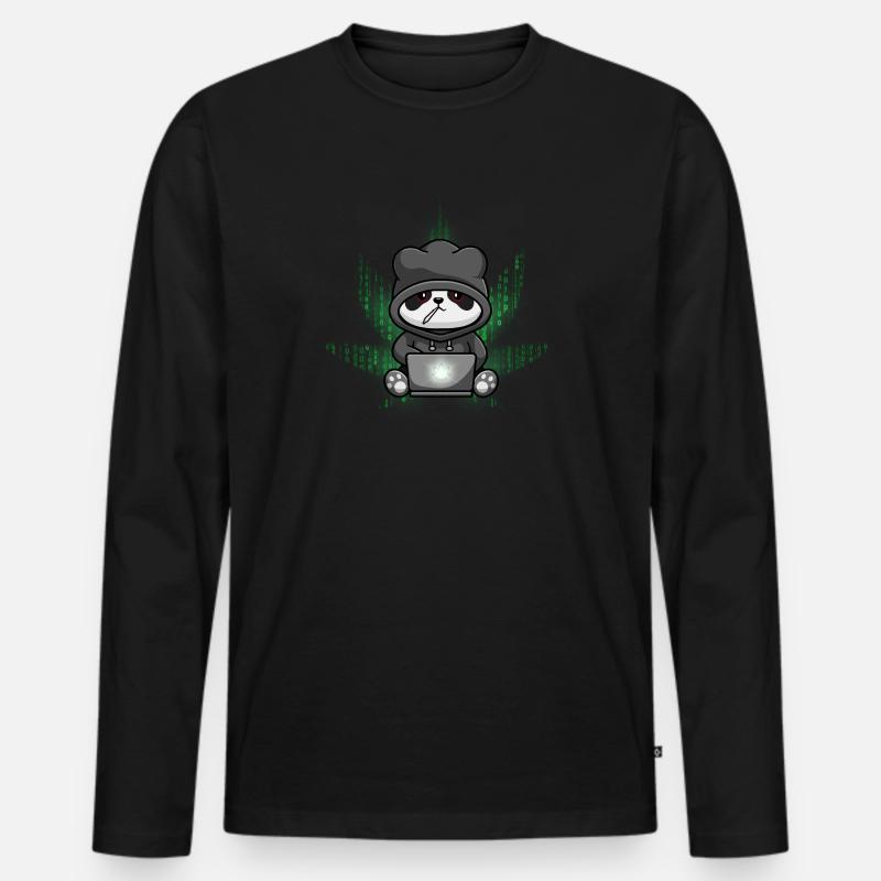 Hacker Panda Hacker Edition - Men's Premium Organic Long Sleeve Shirt - black