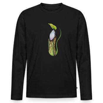 Kannenpflanze Nepenthes fleischfressende Pflanze - Männer Premium Bio Langarmshirt - Schwarz - Vorne - Nico (187cm)