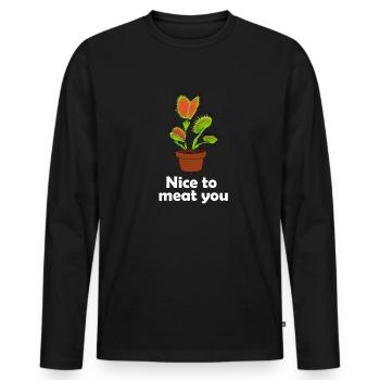 Venus flytrap carnivorous plant gift - Men's Premium Organic Long Sleeve Shirt - black - Front - Nico (187cm)