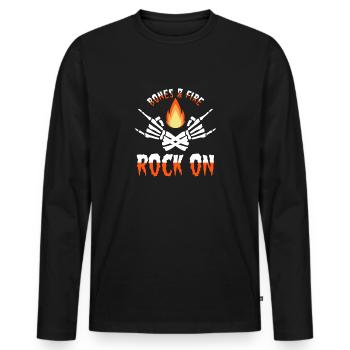 rocker - Men's Premium Organic Long Sleeve Shirt - black - Front - Nico (187cm)