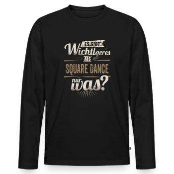 Sportler Motiv - Square Dance - es gibt - Männer Premium Bio Langarmshirt - Schwarz - Vorne - Nico (187cm)