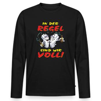 AD - in der Regel sind wir voll - Alkohl Lady - Männer Premium Bio Langarmshirt - Schwarz - Vorne - Nico (187cm)