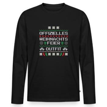 Hässliches Weihnachtsfeier Outfit Weihnachten Chef - Männer Premium Bio Langarmshirt - Schwarz - Vorne - Nico (187cm)