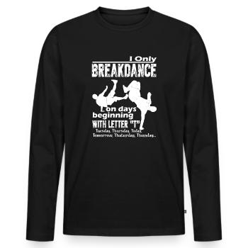 Breakdance Lustiger Breakdance - Männer Premium Bio Langarmshirt - Schwarz - Vorne - Nico (187cm)
