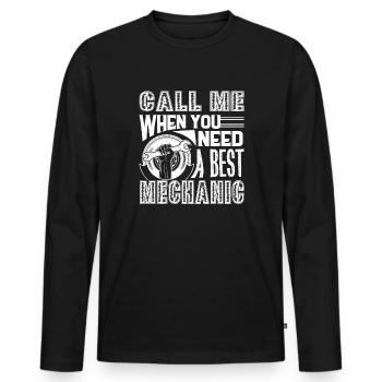 Mechanic Best Mechanic - Men's Premium Organic Long Sleeve Shirt - black - Front - Nico (187cm)
