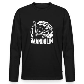 Mandoline Lustige Mandoline - Männer Premium Bio Langarmshirt - Schwarz - Vorne - Nico (187cm)