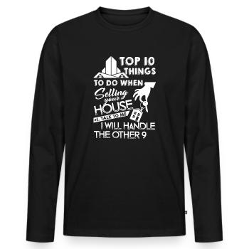 Real Estate Agent Real Estate Agent Job - Men's Premium Organic Long Sleeve Shirt - black - Front - Nico (187cm)
