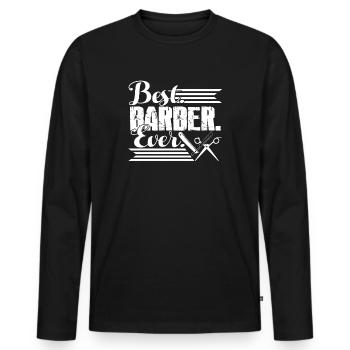 Friseur Bester Friseur aller Zeiten - Männer Premium Bio Langarmshirt - Schwarz - Vorne - Nico (187cm)