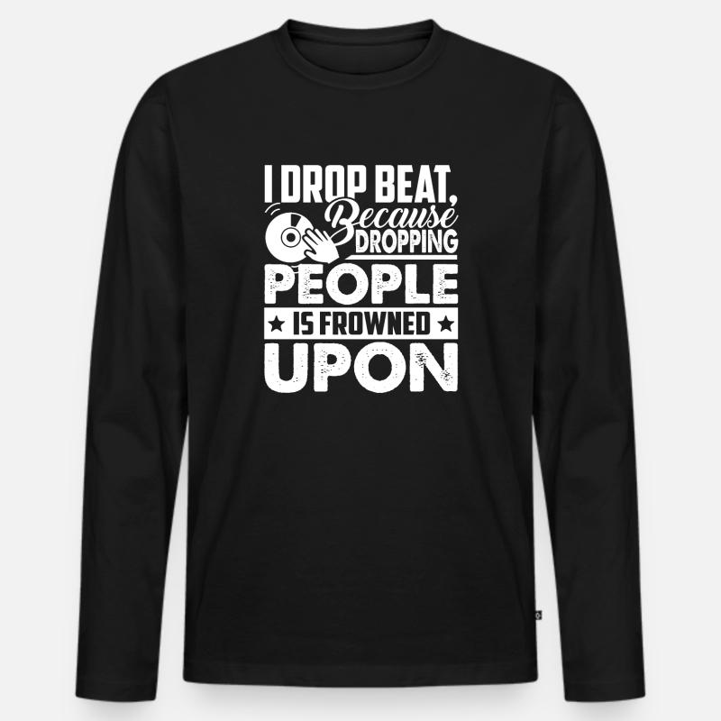DJ DJ Drop Beats - Männer Premium Bio Langarmshirt - Schwarz