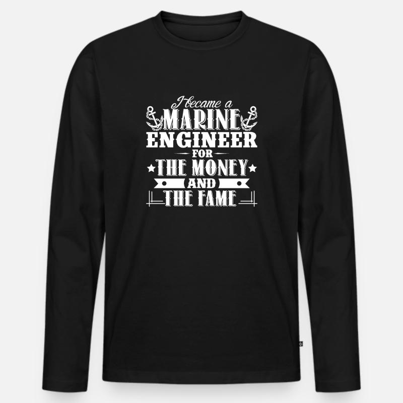 Schiffsingenieur Ich wurde Schiffsingenieur - Männer Premium Bio Langarmshirt - Schwarz