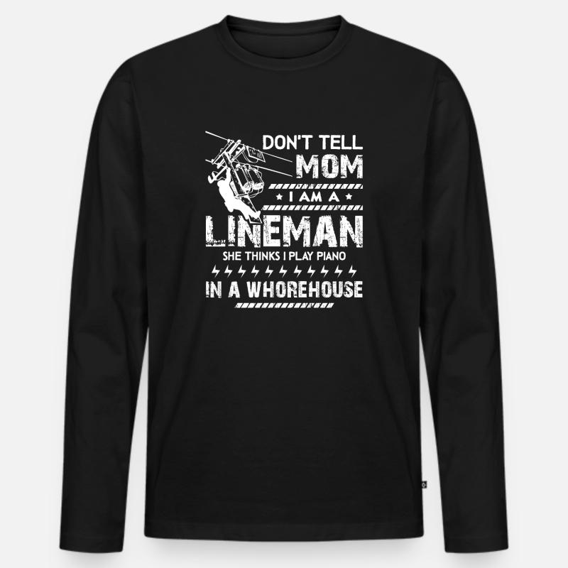 Lineman Ich bin ein Lineman - Männer Premium Bio Langarmshirt - Schwarz